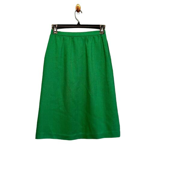 Vintage Green Skirt Size 12 Knee Length Pockets - Picture 1 of 7